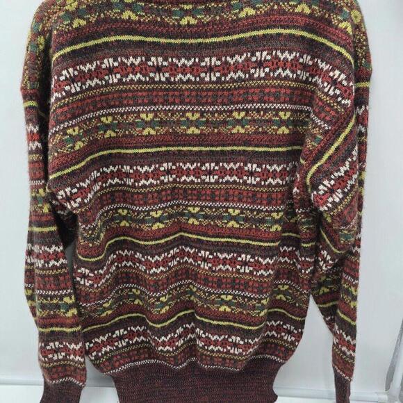 Bewitching Earthy Colors 90's Retro Bohemian Folk‎ Artistic Cozy Vintage Sweater - Picture 6 of 13